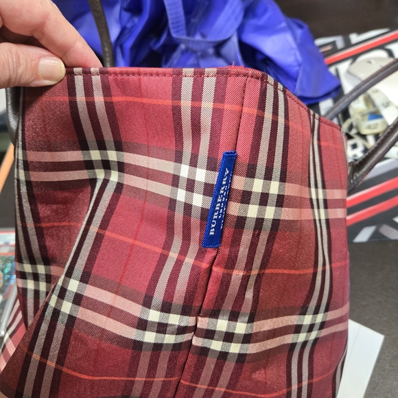 Burberry Red and Brown Tartan Tote - Picture 6 of 6